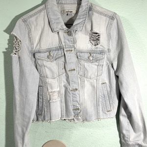 Refuge Large denim cropped jacket